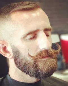 Trimmed moustache detail